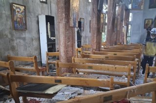 Un kamikaze s'est fait exploser dans l'église Saint-Elie de Damas. KEYSTONE/AP